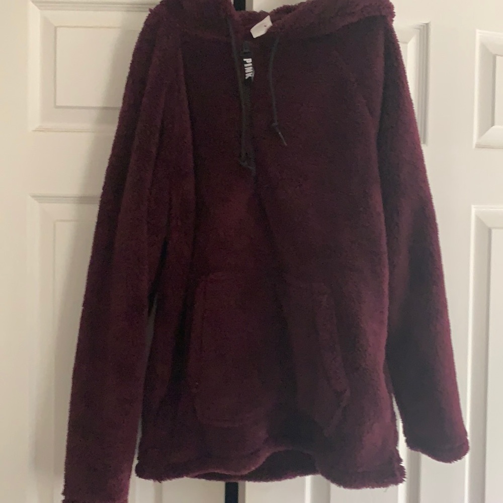 VS Pink Hooded Sherpa 1/4 Zip